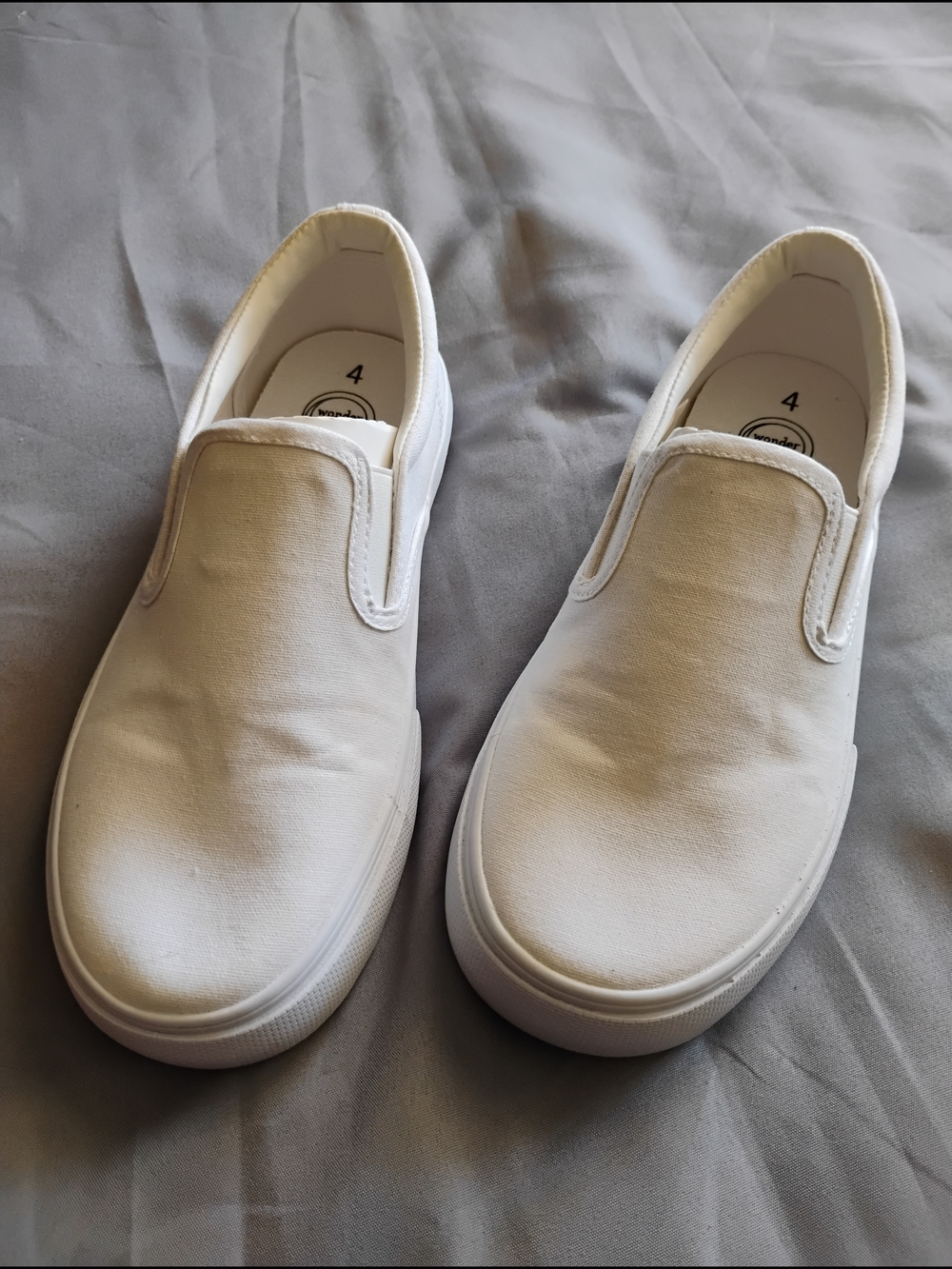 Wonder Nation White Slip-On Canvas Sneakers